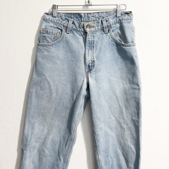 Levi Jeans Denim Mens Sz 30 560 Button Fly Light Wash Vintage Raw Hem - Picture 3 of 10